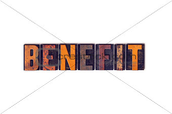 Benefit Concept Isolated Letterpress Type