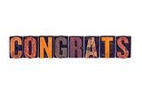 Congrats Concept Isolated Letterpress Type