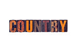 Country Concept Isolated Letterpress Type