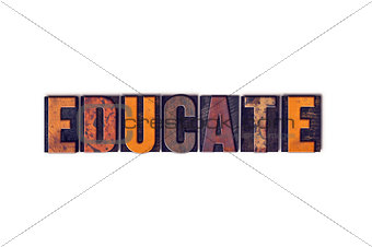 Educate Concept Isolated Letterpress Type