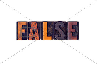 False Concept Isolated Letterpress Type