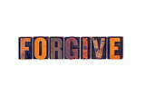 Forgive Concept Isolated Letterpress Type