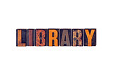 Library Concept Isolated Letterpress Type