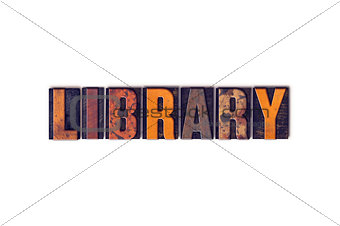 Library Concept Isolated Letterpress Type