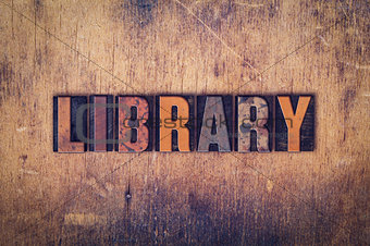 Library Concept Wooden Letterpress Type