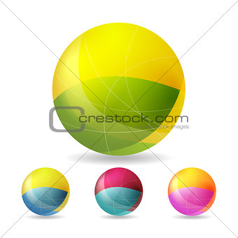 Colorful geometric vector balls