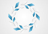 Tech geometric blue white logo design