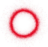 graffiti circle spray design element in red on white