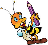 Wasp holding Pencil