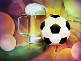 Beer Glass and Soccer Ball