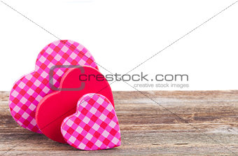 two red and  pink  hearts