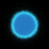 graffiti spray blue glowing ball icon over black