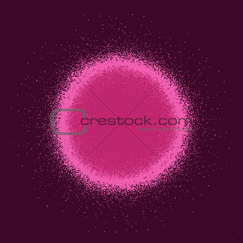 graffiti spray pink glowing ball icon over burgundy