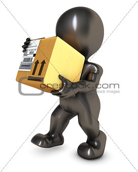 3D Morph Man with cardboard box