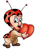 Ladybird Holding Heart