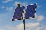 Lamppost with solar panels