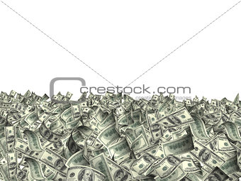 Many banknotes of dollars