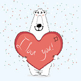valentine bear with heart