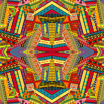 Colorful ethnic patchwork design