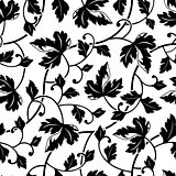 seamless abstract black leaves background isolated