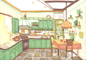 Interior of a kitchen