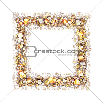 Vintage frame with golden hearts