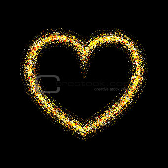 Vector gold shiny heart