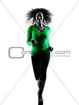 woman Running silhouette isolated