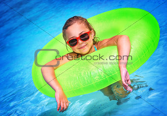 Little girl in the pool