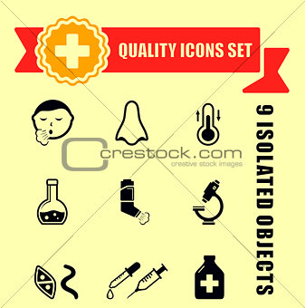 quality medical illness icons