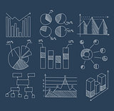 Graphs, Charts and Diagrams. Hand Drawn Business Icons Set.