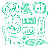 Speech Bubble Collection. Black and White Vector Set