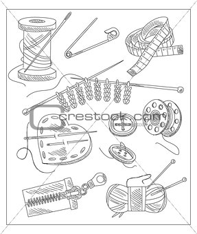 Sewing Accessories. Vector Illustration