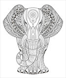 Elephant Vector illustration in Zentangle style. Hand drawn design elements.