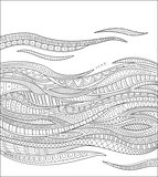 Hand drawn outline abstract ornamental ethnic stripe background