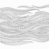 Hand drawn outline abstract ornamental ethnic stripe background