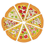 Tasty Sliced Pizza Illustration