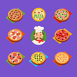 Pizza Icons Vector Set