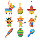 Colourful Indian Set. Childish Vector Illustration Collection