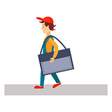 Delivery Man with a Folder, Vector Illustration