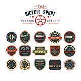 Bicycle set badges logos and labels