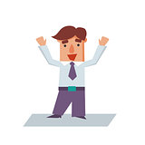 Happy Business Man Cartoon Character Vector Illustration