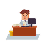 Business Man with a Paper Cartoon Character Vector