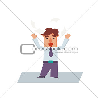 Successful Business Man Cartoon Character Vector Illustration