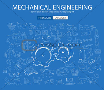 Mechanical Engineering concept with Doodle design style