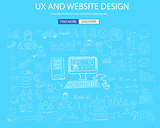 UX Website Design  concept with Doodle design style: