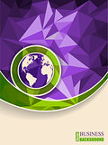 Abstract green purple brochure with polygons