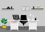 Creative office desktop workspace. Vector mock up