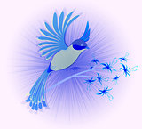 Bird of Paradise with flowers. EPS10 vector illustration