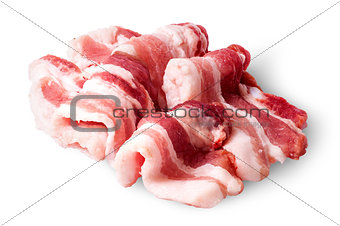 Several pieces of bacon arranged by waves